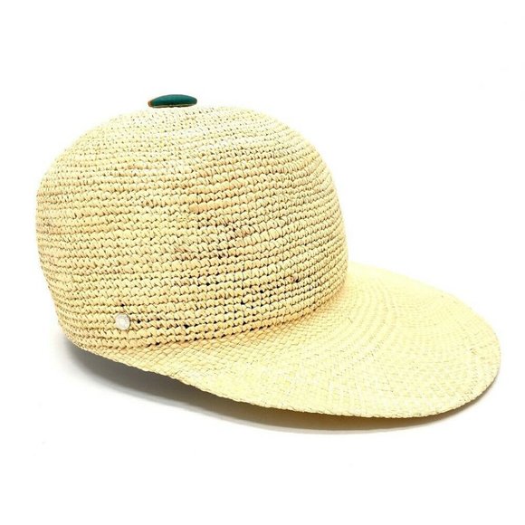 Authentic HERMES Casquette Straw cap Straw Hat straw natural - Picture 11 of 12